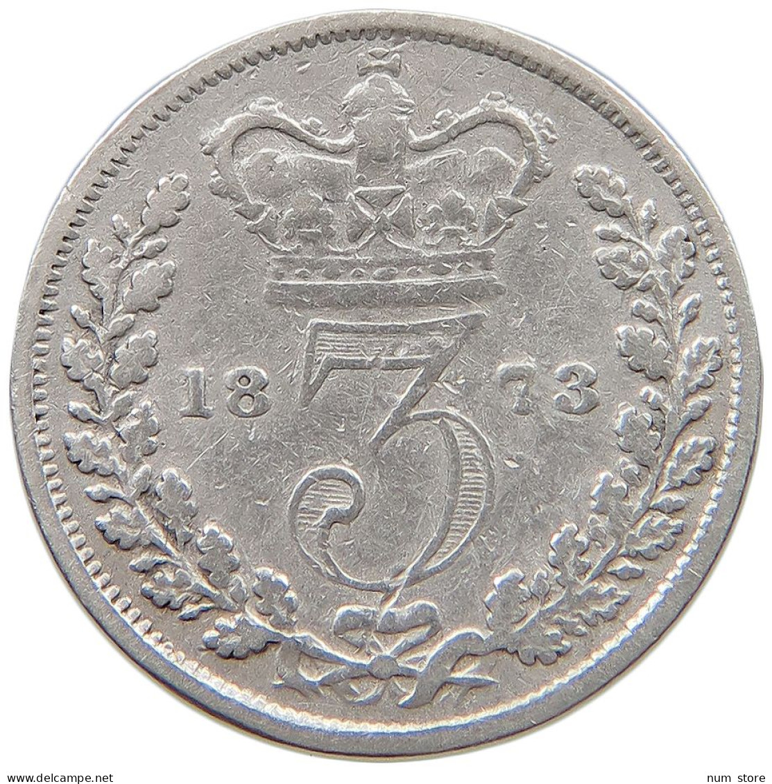 GREAT BRITAIN THREEPENCE 1873 Victoria 1837-1901 #t095 0663 - F. 3 Pence