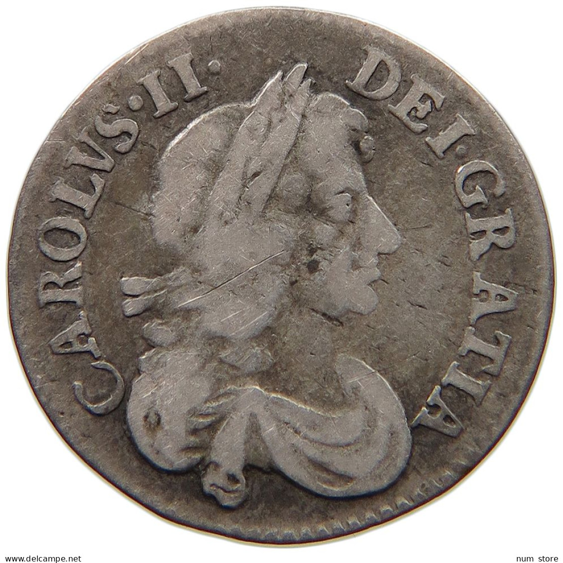 GREAT BRITAIN THREEPENCE 1676 CHARLES II. (1660-1685) #t082 0073 - E. 3 Pence