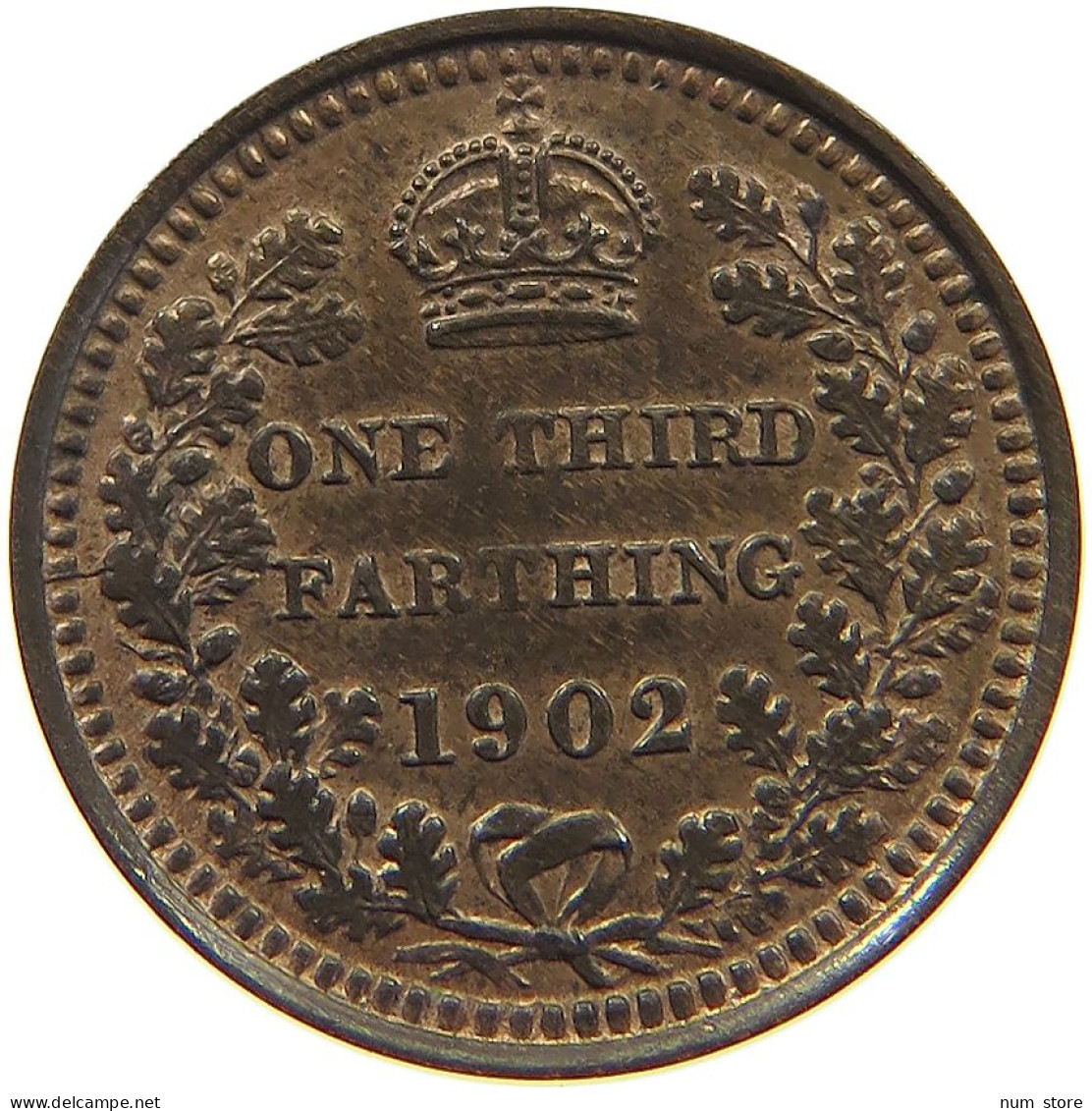 GREAT BRITAIN THIRD FARTHING 1902 Edward VII., 1901 - 1910 #t005 0377 - A. 1/4 - 1/3 - 1/2 Farthing