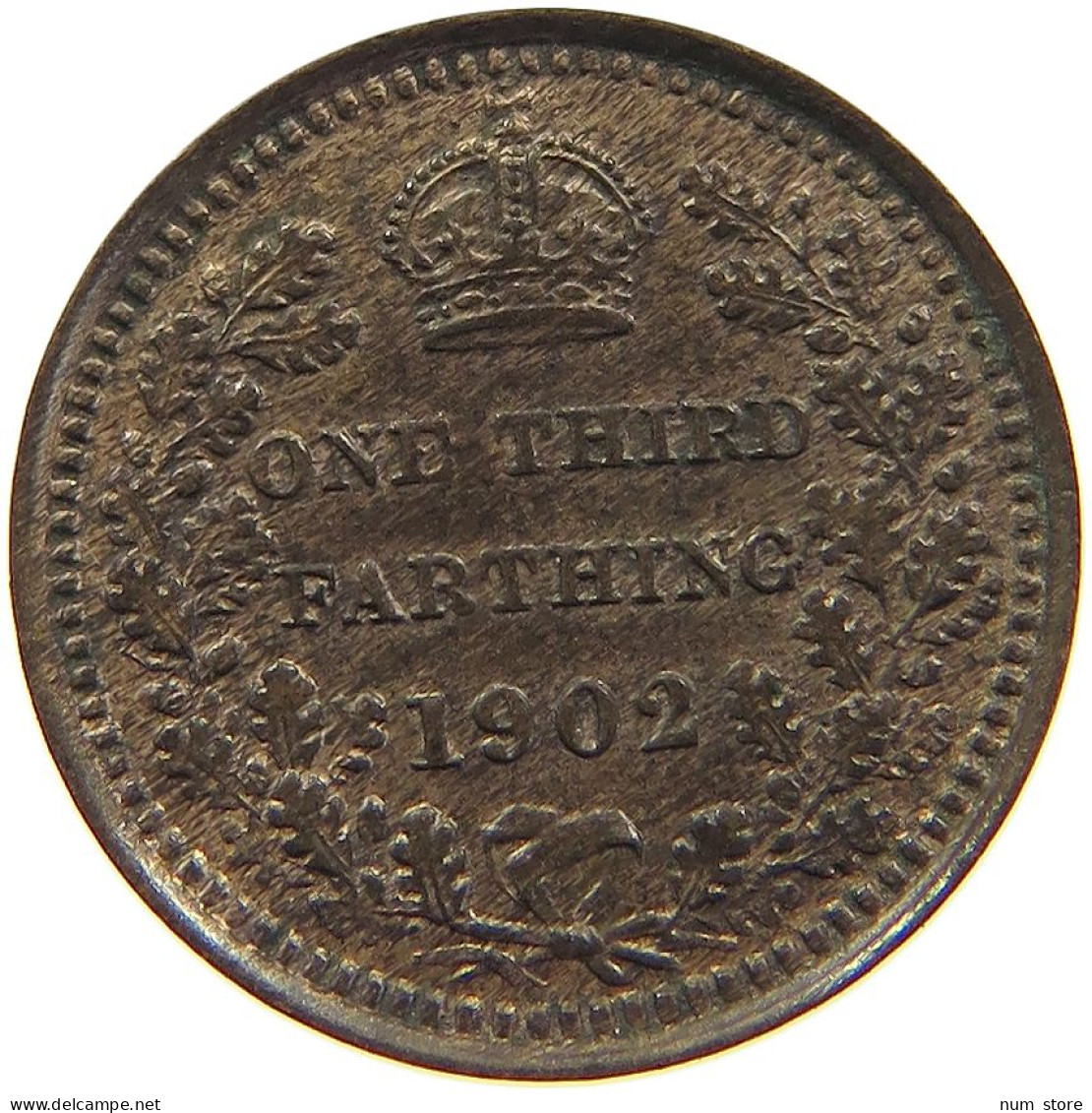 GREAT BRITAIN THIRD FARTHING 1902 Edward VII., 1901 - 1910 #t070 0321 - A. 1/4 - 1/3 - 1/2 Farthing