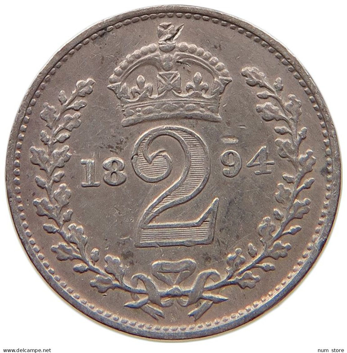 GREAT BRITAIN TWO PENCE 1894 Victoria 1837-1901 MAUNDY #t082 0085 - E. 1 1/2 - 2 Pence