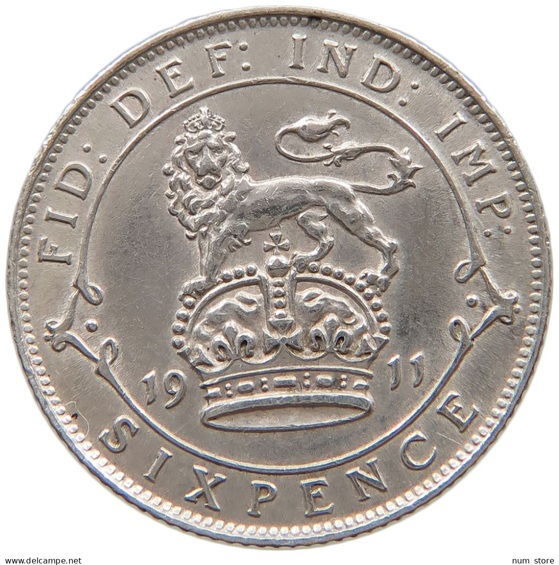 GREAT BRITAIN SIXPENCE 1911 George V. (1910-1936) #t158 0407 - H. 6 Pence