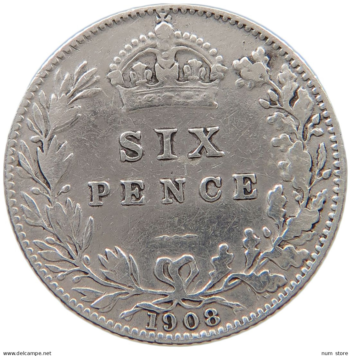 GREAT BRITAIN SIXPENCE 1908 Edward VII., 1901 - 1910 #a064 0305 - H. 6 Pence