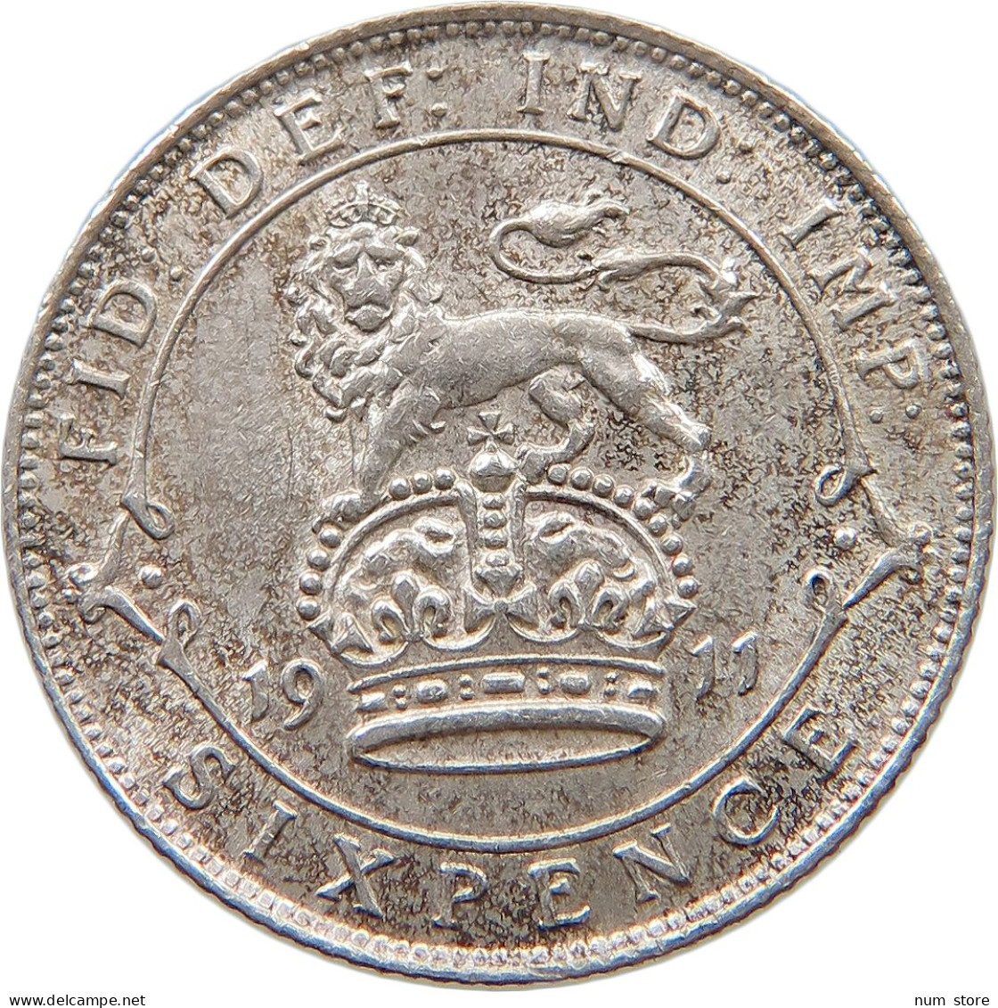 GREAT BRITAIN SIXPENCE 1911 George V. (1910-1936) #t115 0413 - H. 6 Pence