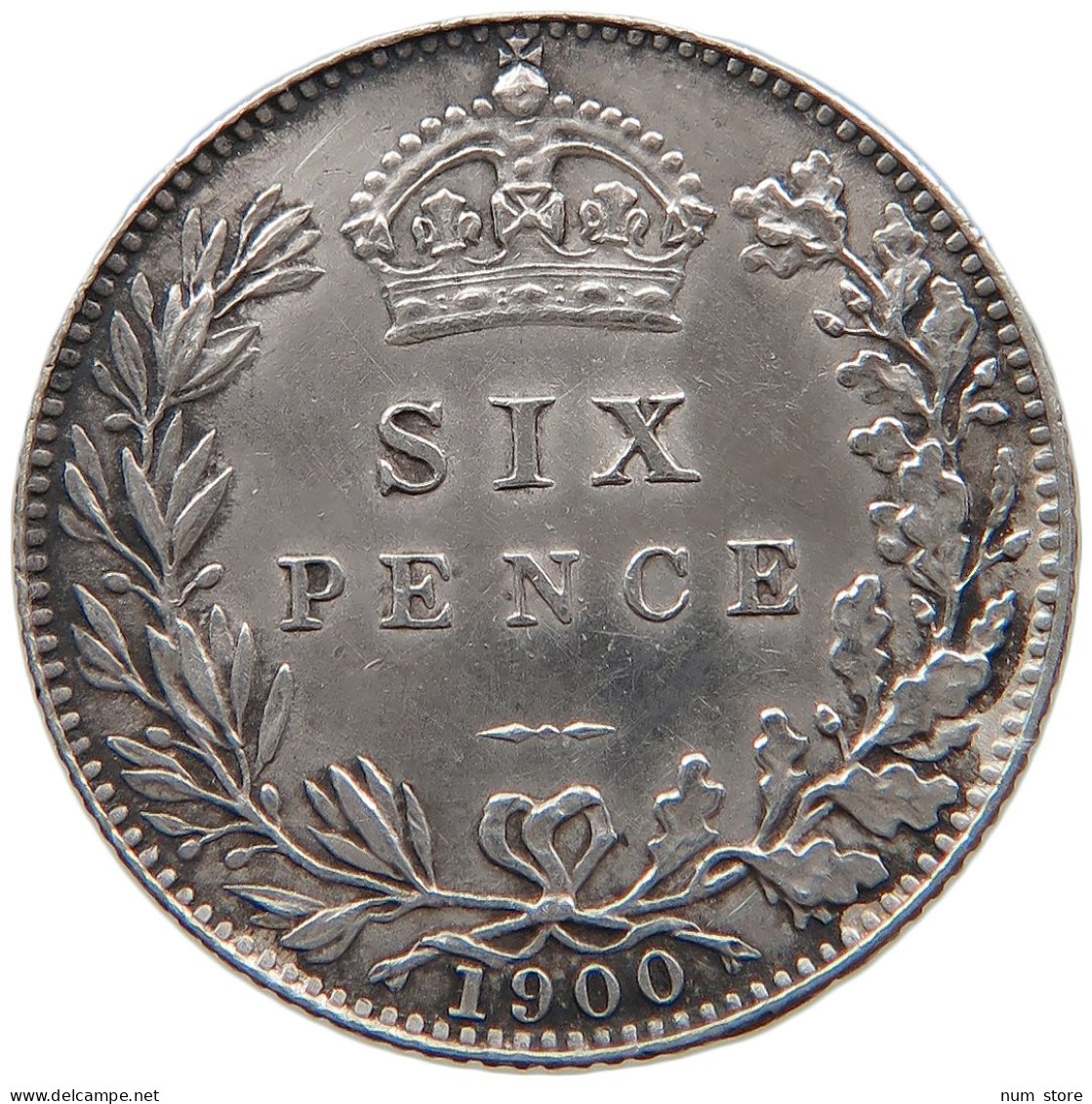 GREAT BRITAIN SIXPENCE 1900 Victoria 1837-1901 #t143 0491 - H. 6 Pence