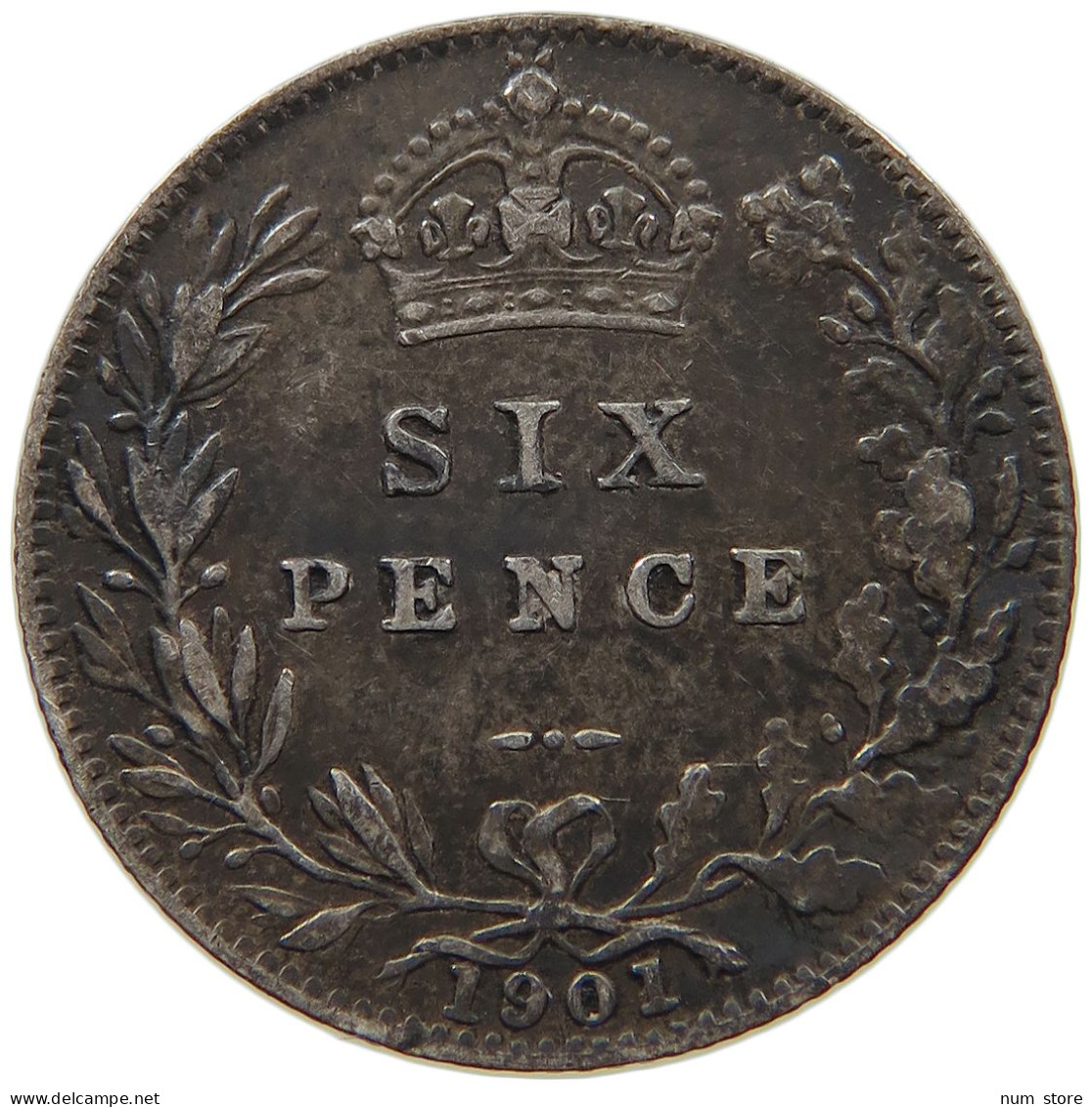 GREAT BRITAIN SIXPENCE 1901 Victoria 1837-1901 #t139 0231 - H. 6 Pence