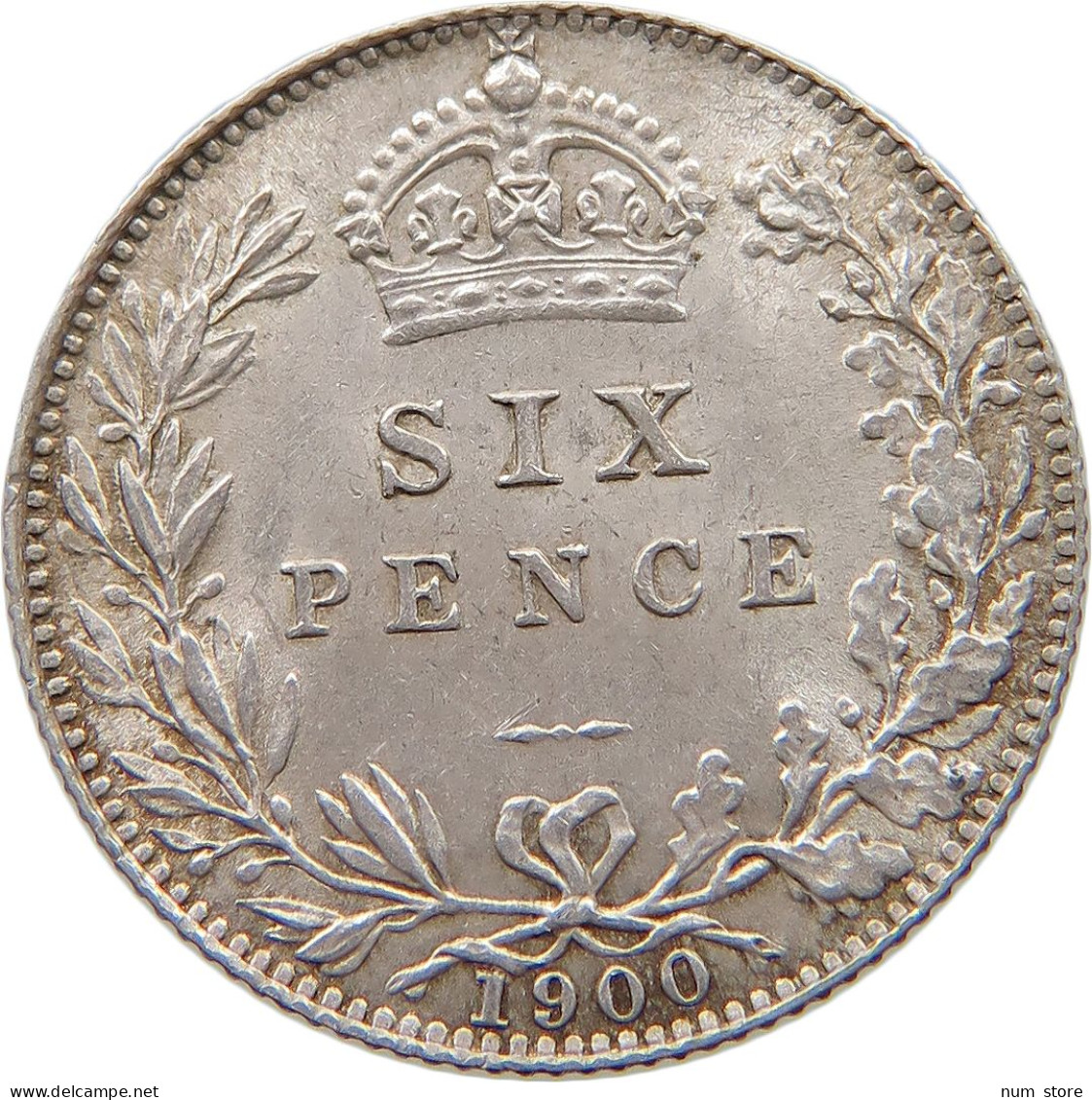 GREAT BRITAIN SIXPENCE 1900 Victoria 1837-1901 #t115 0405 - H. 6 Pence