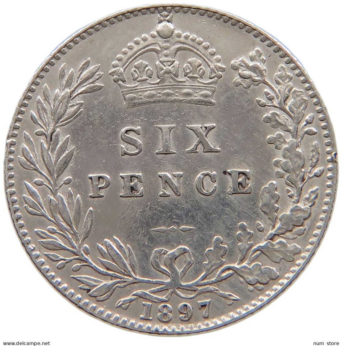 GREAT BRITAIN SIXPENCE 1897 Victoria 1837-1901 #t158 0389 - H. 6 Pence