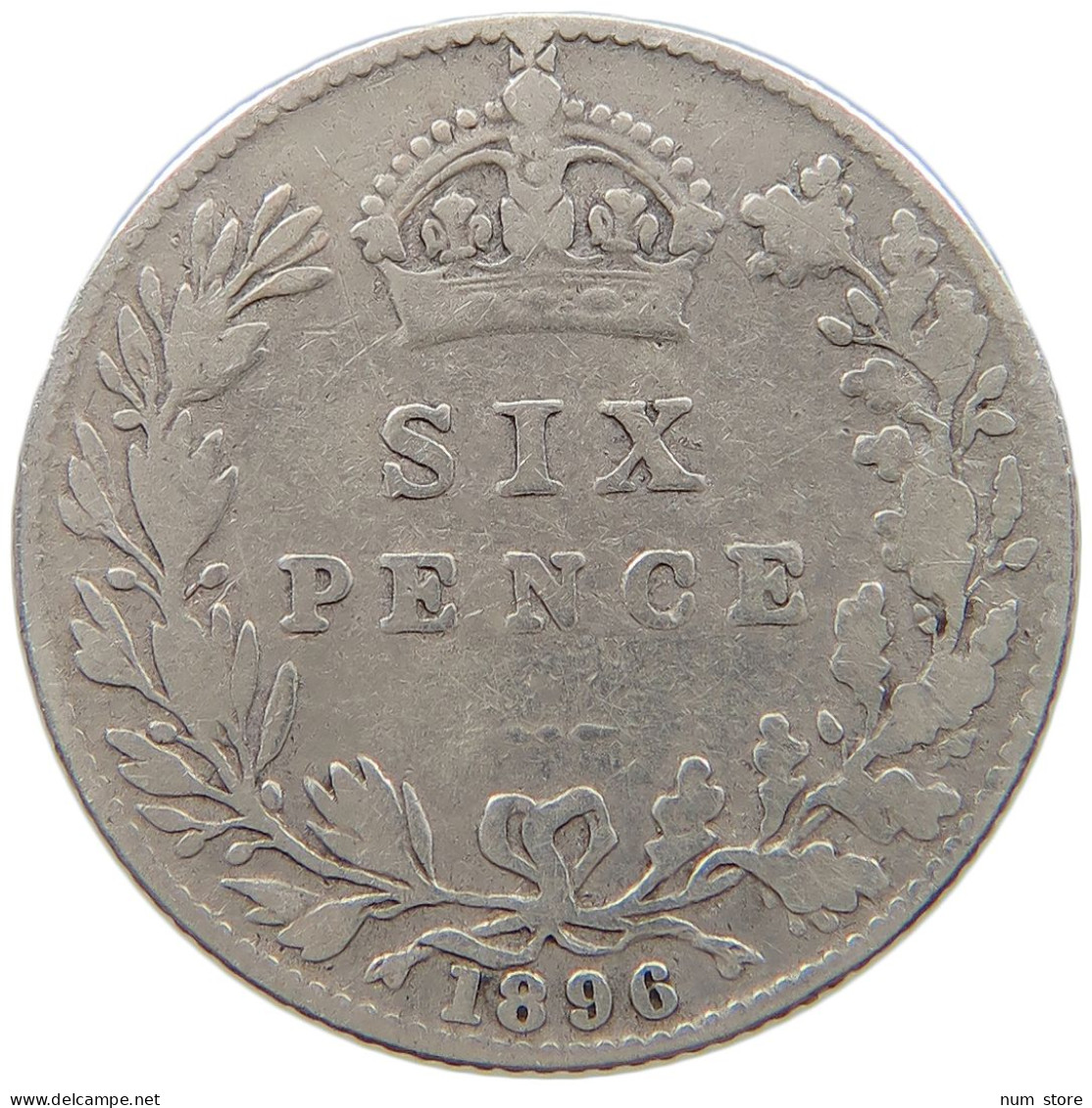 GREAT BRITAIN SIXPENCE 1896 Victoria 1837-1901 #t158 0387 - H. 6 Pence