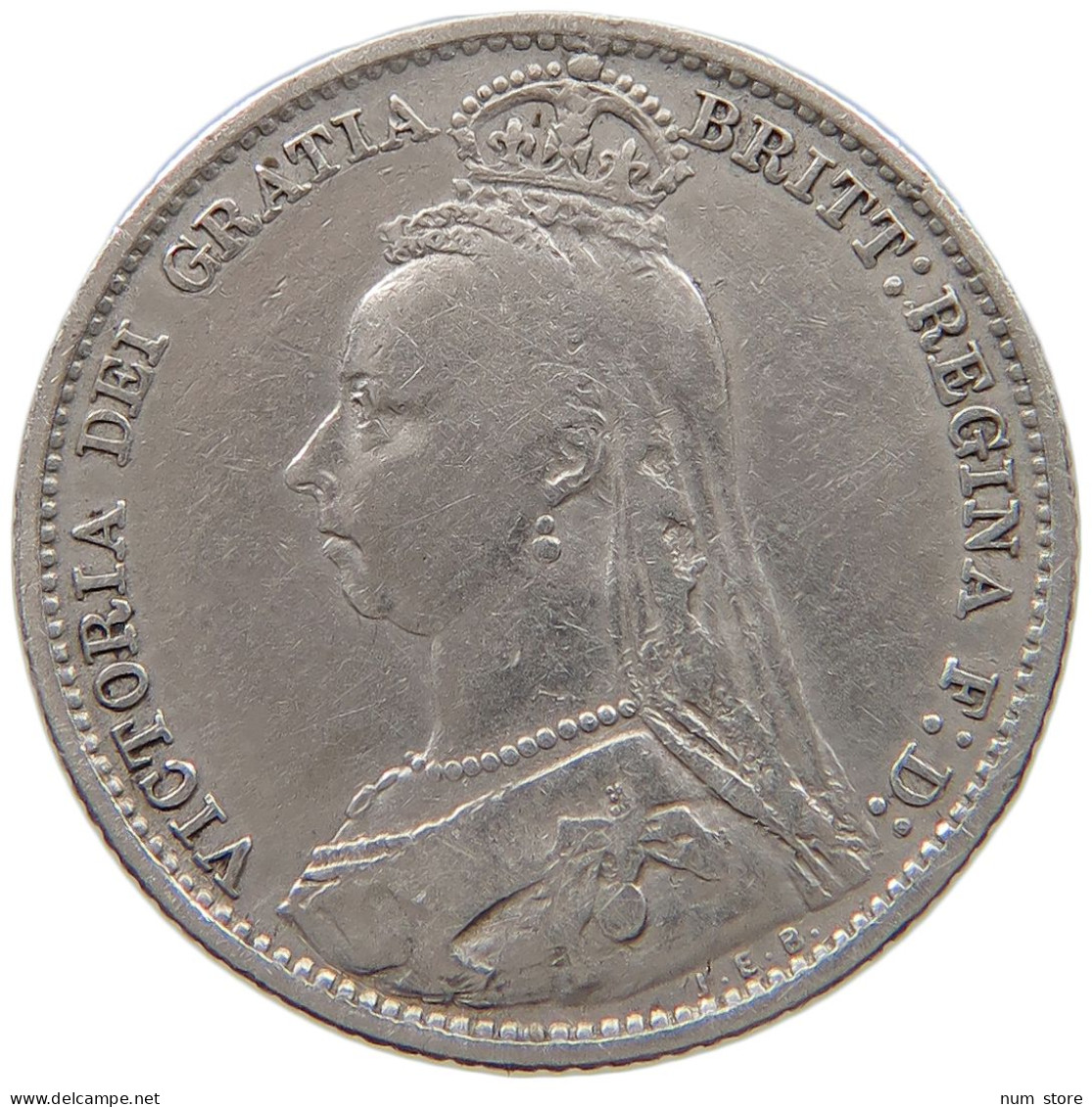 GREAT BRITAIN SIXPENCE 1892 Victoria 1837-1901 #c040 0399 - H. 6 Pence