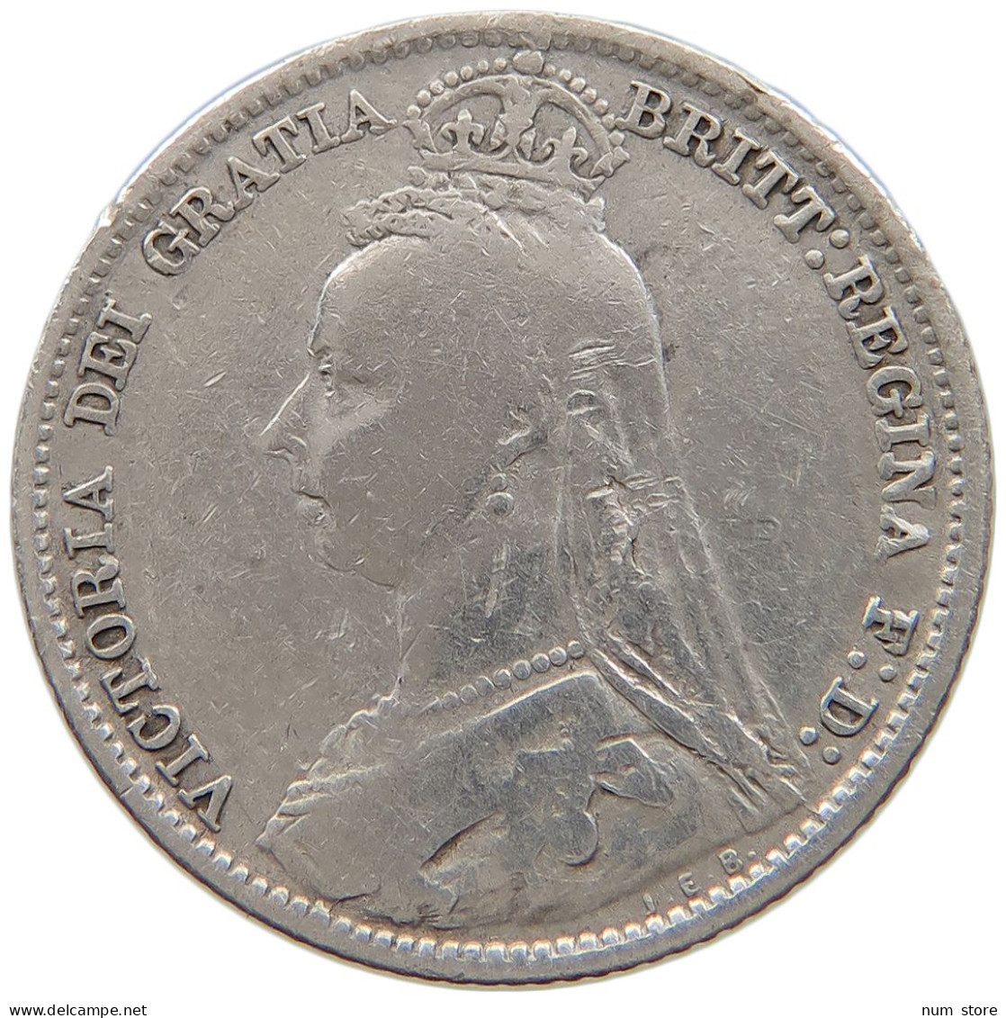 GREAT BRITAIN SIXPENCE 1891 Victoria 1837-1901 #t158 0393 - H. 6 Pence