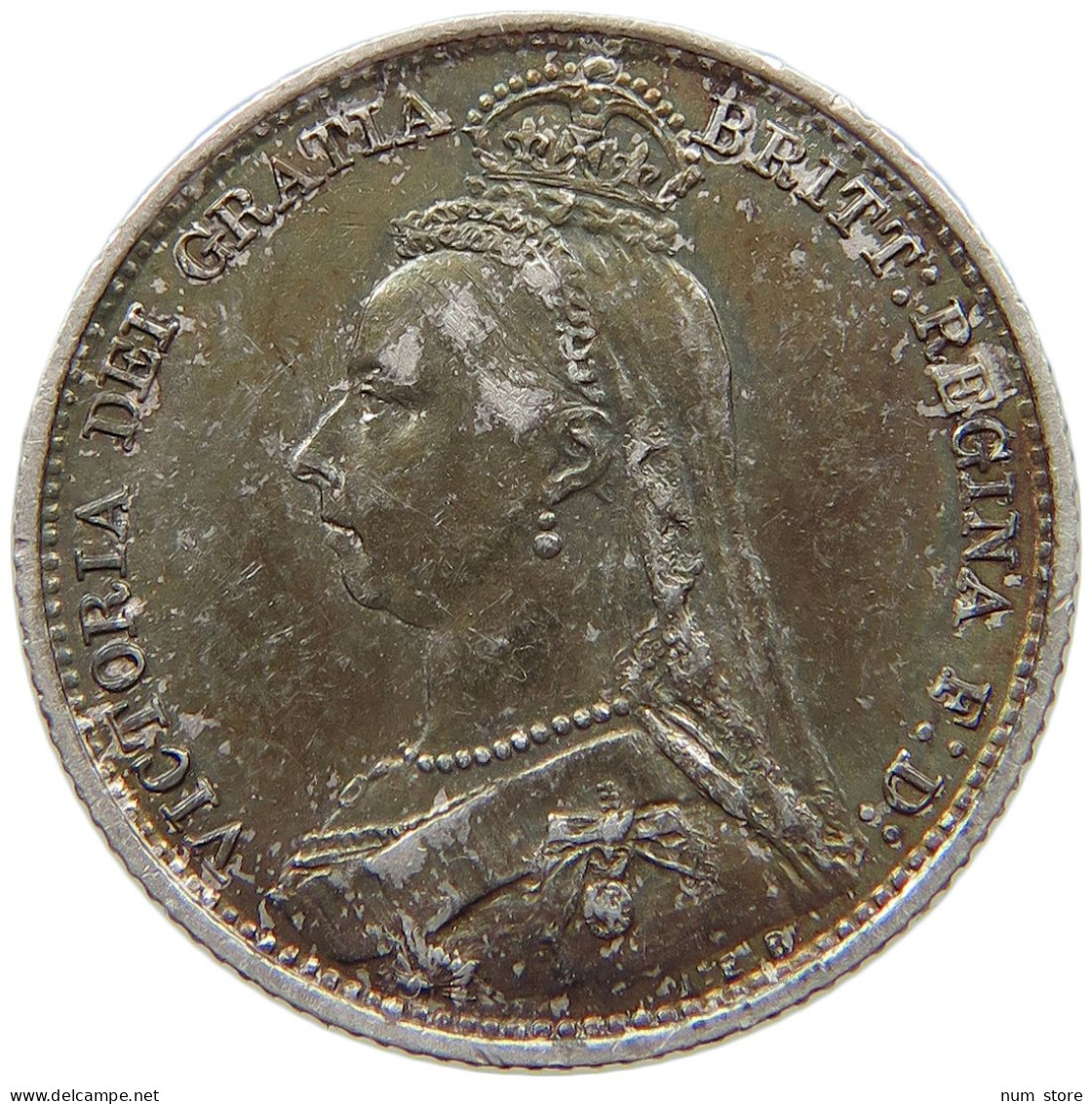 GREAT BRITAIN SIXPENCE 1891 Victoria 1837-1901 #t075 0391 - H. 6 Pence