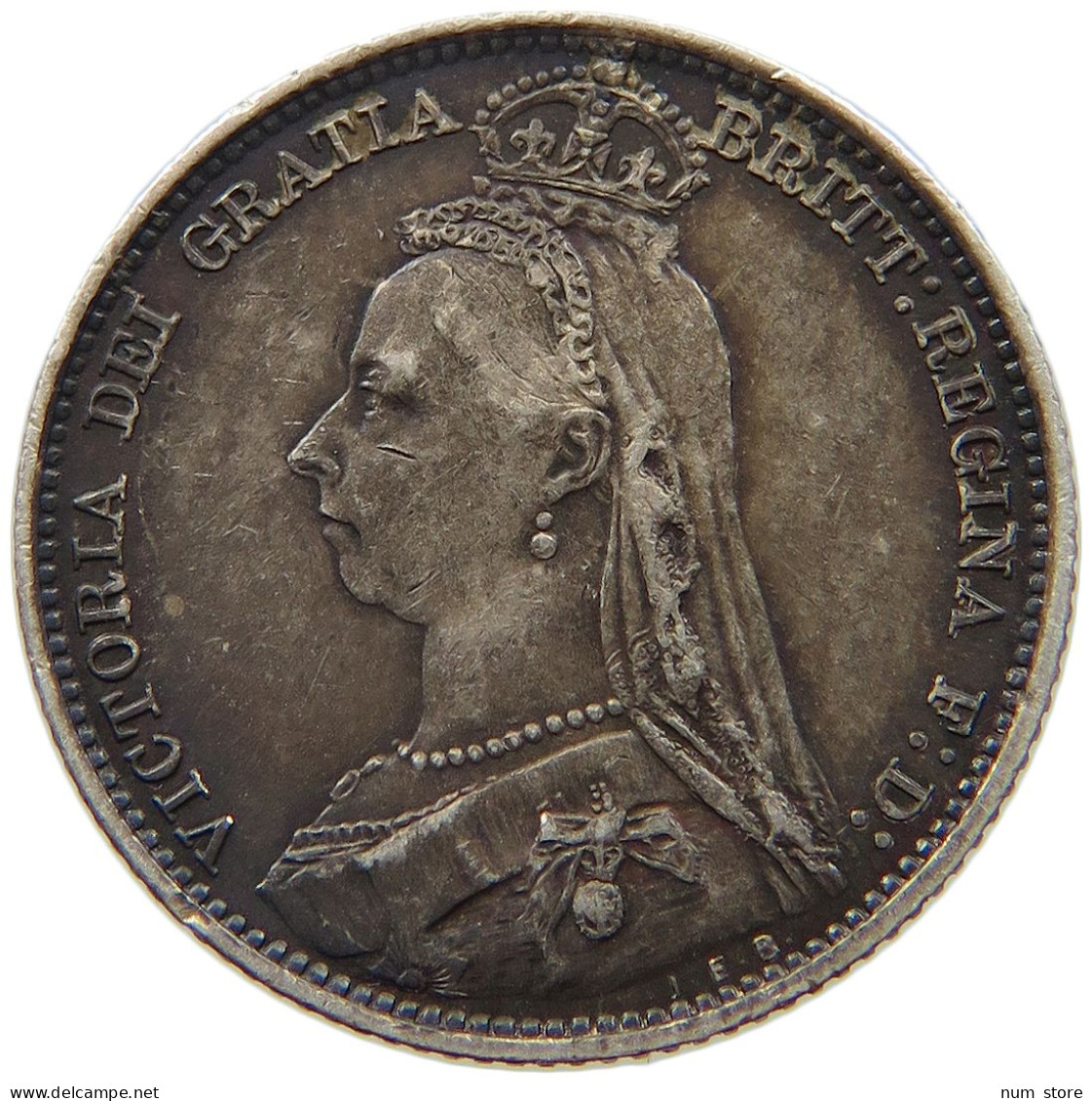 GREAT BRITAIN SIXPENCE 1890 Victoria 1837-1901 #t078 0181 - H. 6 Pence