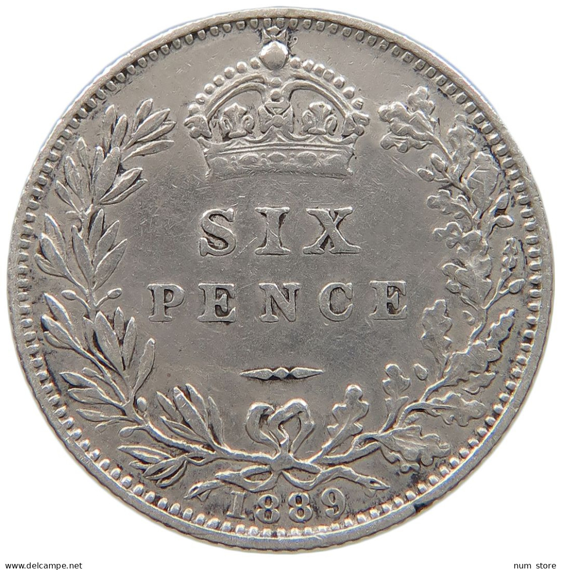 GREAT BRITAIN SIXPENCE 1889 Victoria 1837-1901 #a044 0933 - H. 6 Pence