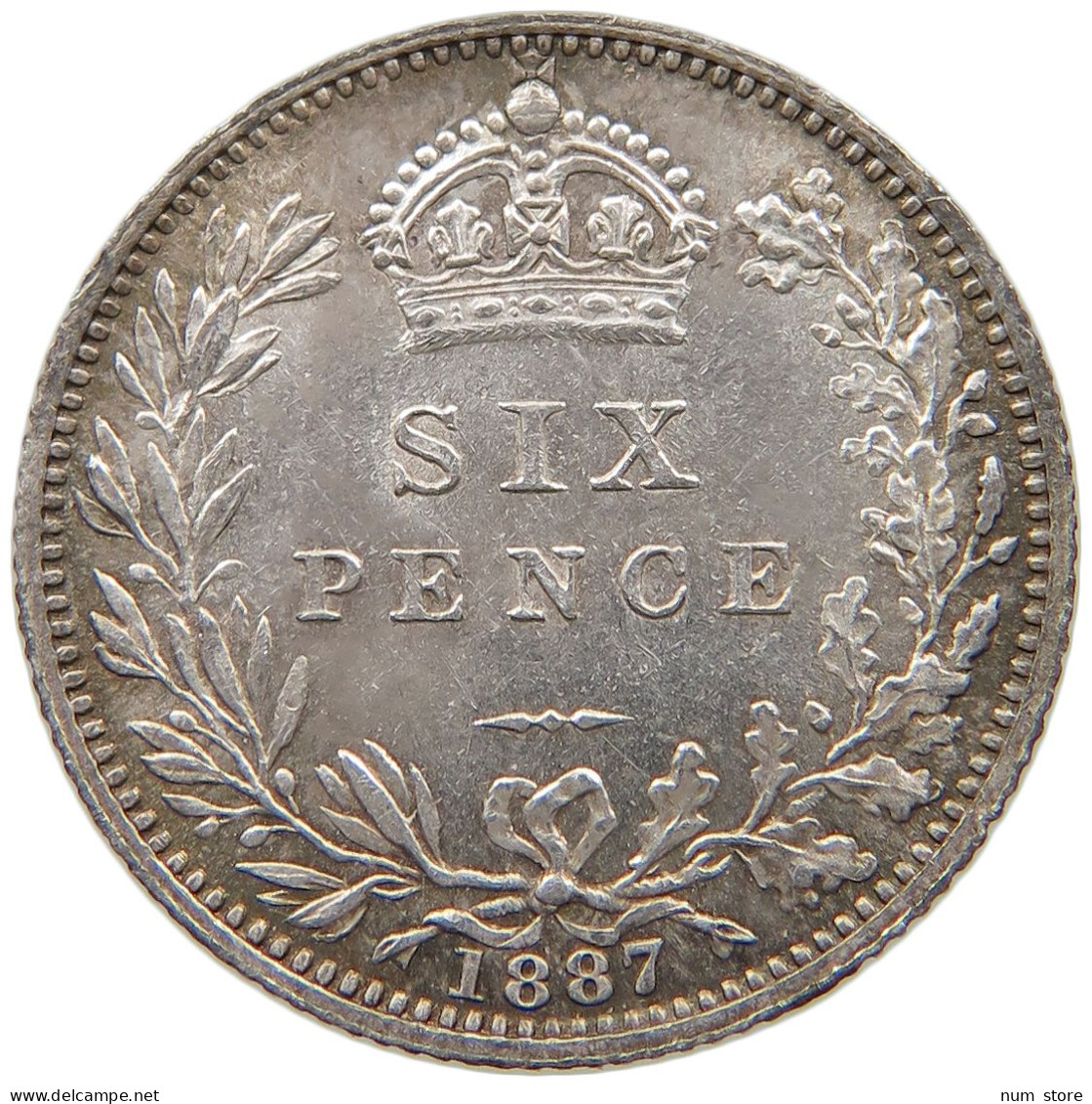 GREAT BRITAIN SIXPENCE 1887 Victoria 1837-1901 #t139 0229 - H. 6 Pence