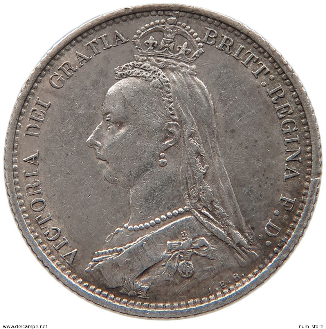 GREAT BRITAIN SIXPENCE 1887 Victoria 1837-1901 #t143 0605 - H. 6 Pence