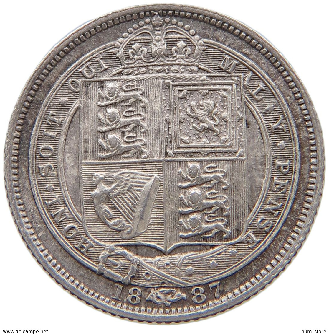 GREAT BRITAIN SIXPENCE 1887 Victoria 1837-1901 #t158 0391 - H. 6 Pence