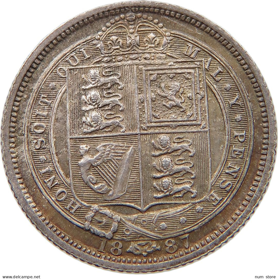 GREAT BRITAIN SIXPENCE 1887 Victoria 1837-1901 #t115 0395 - H. 6 Pence