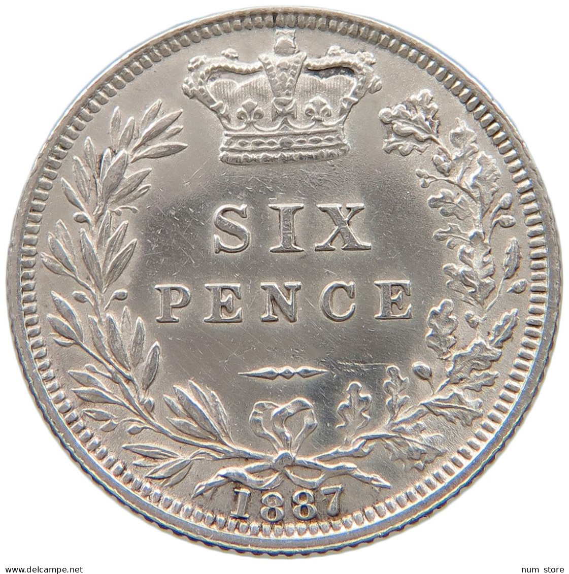 GREAT BRITAIN SIXPENCE 1887 Victoria 1837-1901 #t107 0457 - H. 6 Pence