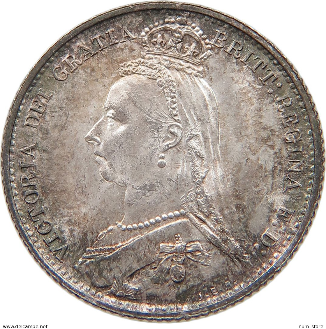 GREAT BRITAIN SIXPENCE 1887 Victoria 1837-1901 #t115 0401 - H. 6 Pence