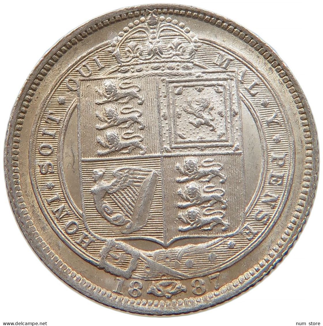 GREAT BRITAIN SIXPENCE 1887 Victoria 1837-1901 #t021 0123 - H. 6 Pence