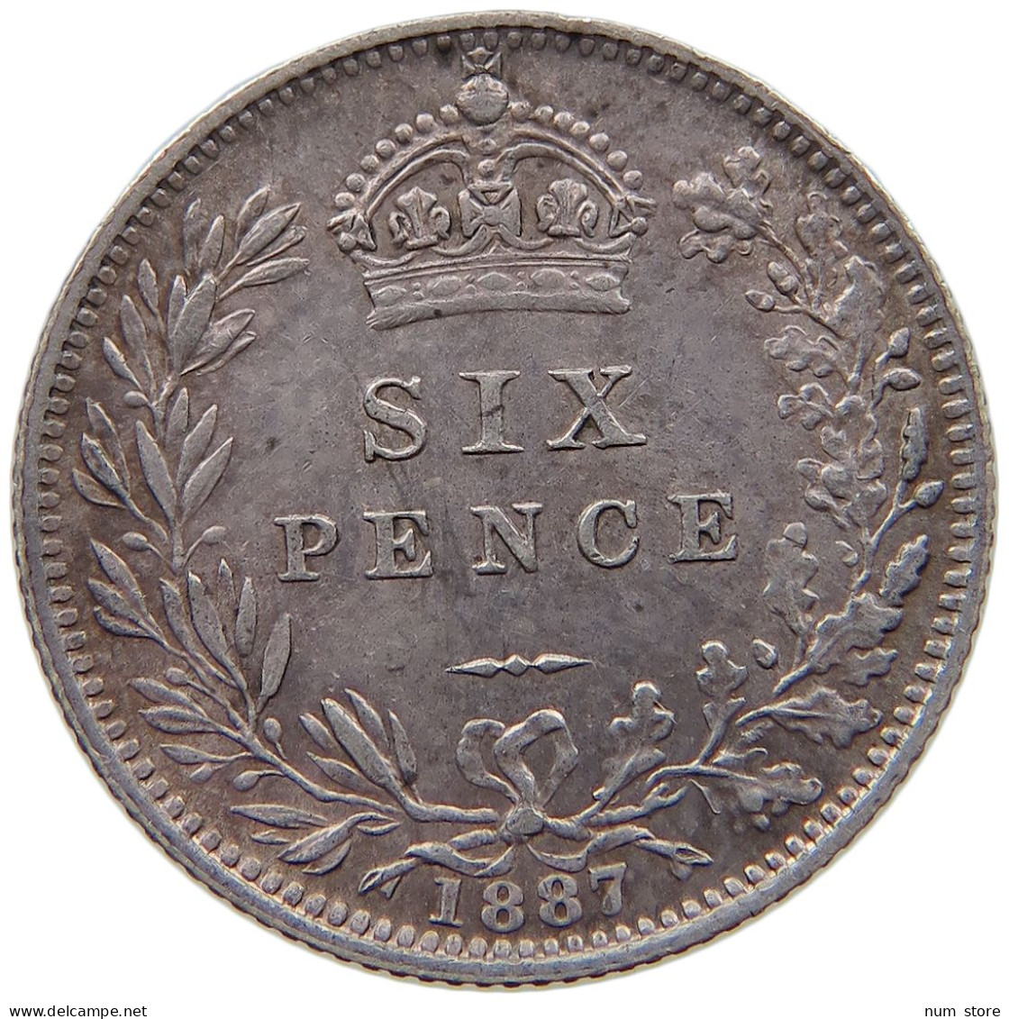 GREAT BRITAIN SIXPENCE 1887 Victoria 1837-1901 #c053 0199 - H. 6 Pence