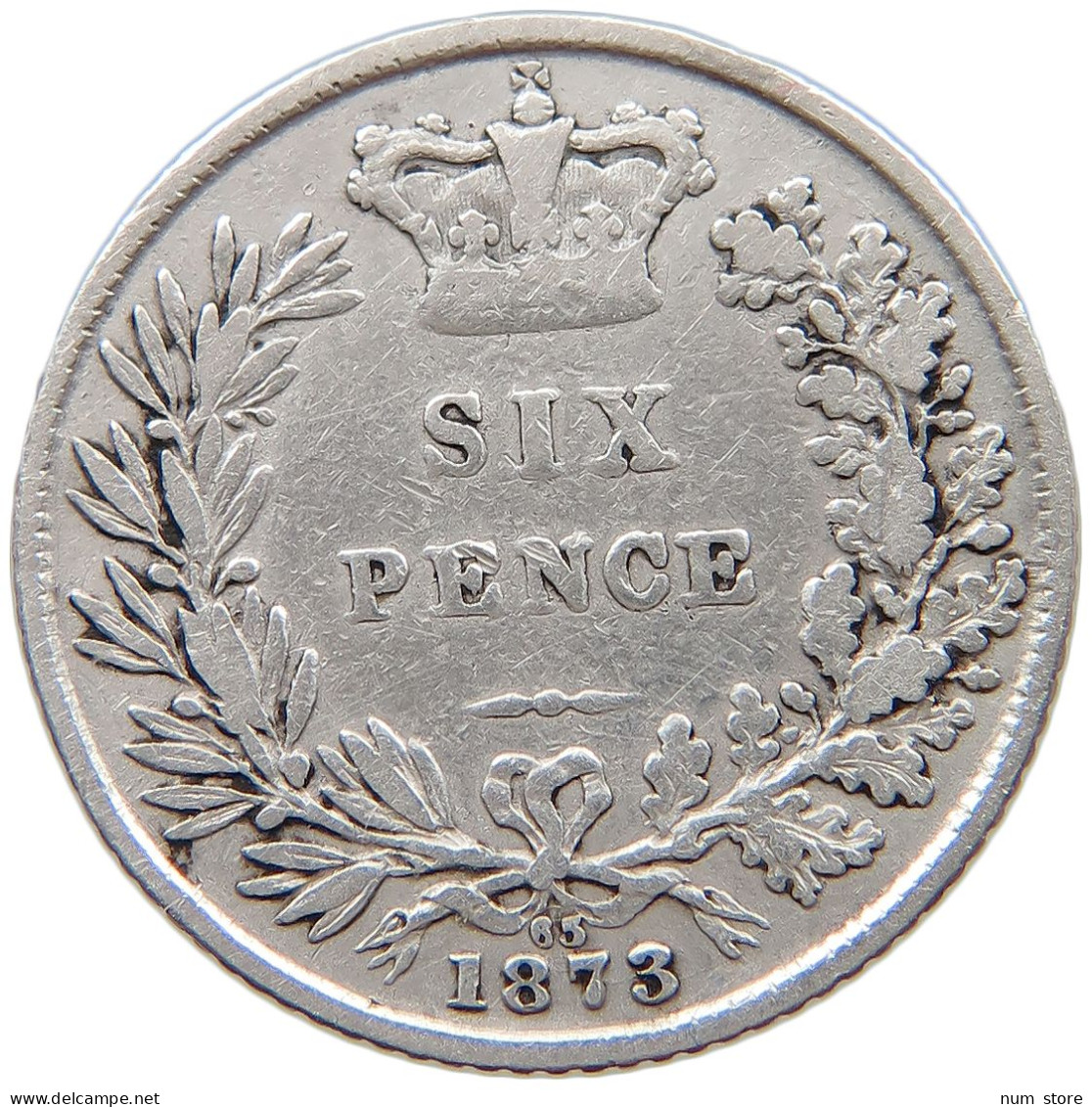 GREAT BRITAIN SIXPENCE 1873 Victoria 1837-1901 #s038 0575 - H. 6 Pence