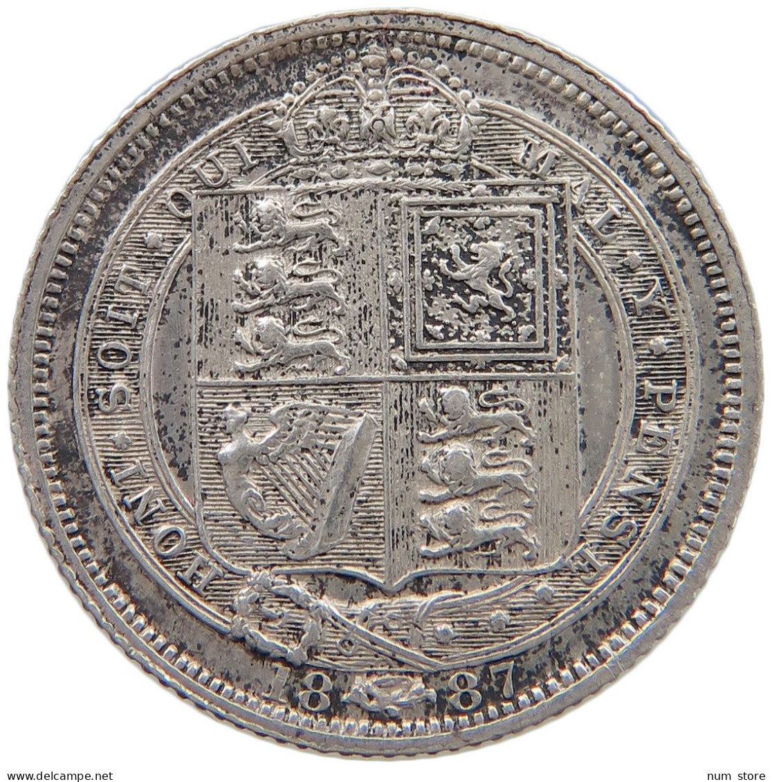 GREAT BRITAIN SIXPENCE 1887 Victoria 1837-1901 #t003 0069 - H. 6 Pence