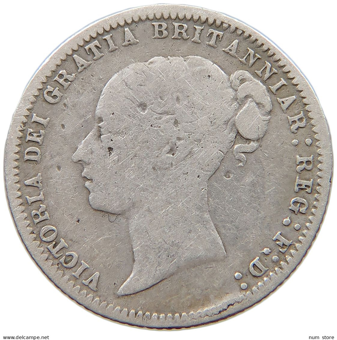 GREAT BRITAIN SIXPENCE 1877 Victoria 1837-1901 #s038 0579 - H. 6 Pence