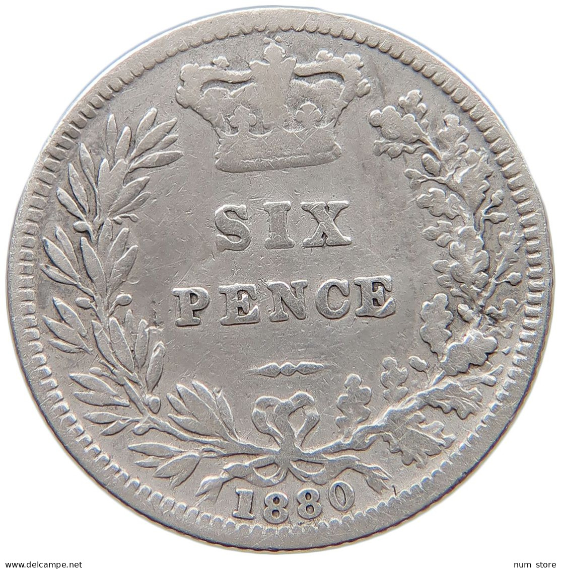 GREAT BRITAIN SIXPENCE 1880 Victoria 1837-1901 #s038 0563 - H. 6 Pence