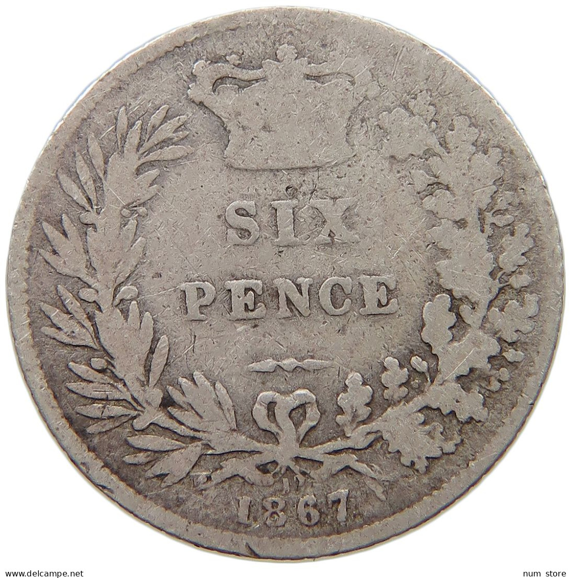 GREAT BRITAIN SIXPENCE 1867 Victoria 1837-1901 #c036 0301 - H. 6 Pence