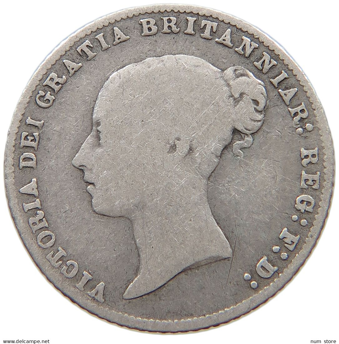 GREAT BRITAIN SIXPENCE 1866 Victoria 1837-1901 MINTING ERROR 1866 #c058 0181 - H. 6 Pence