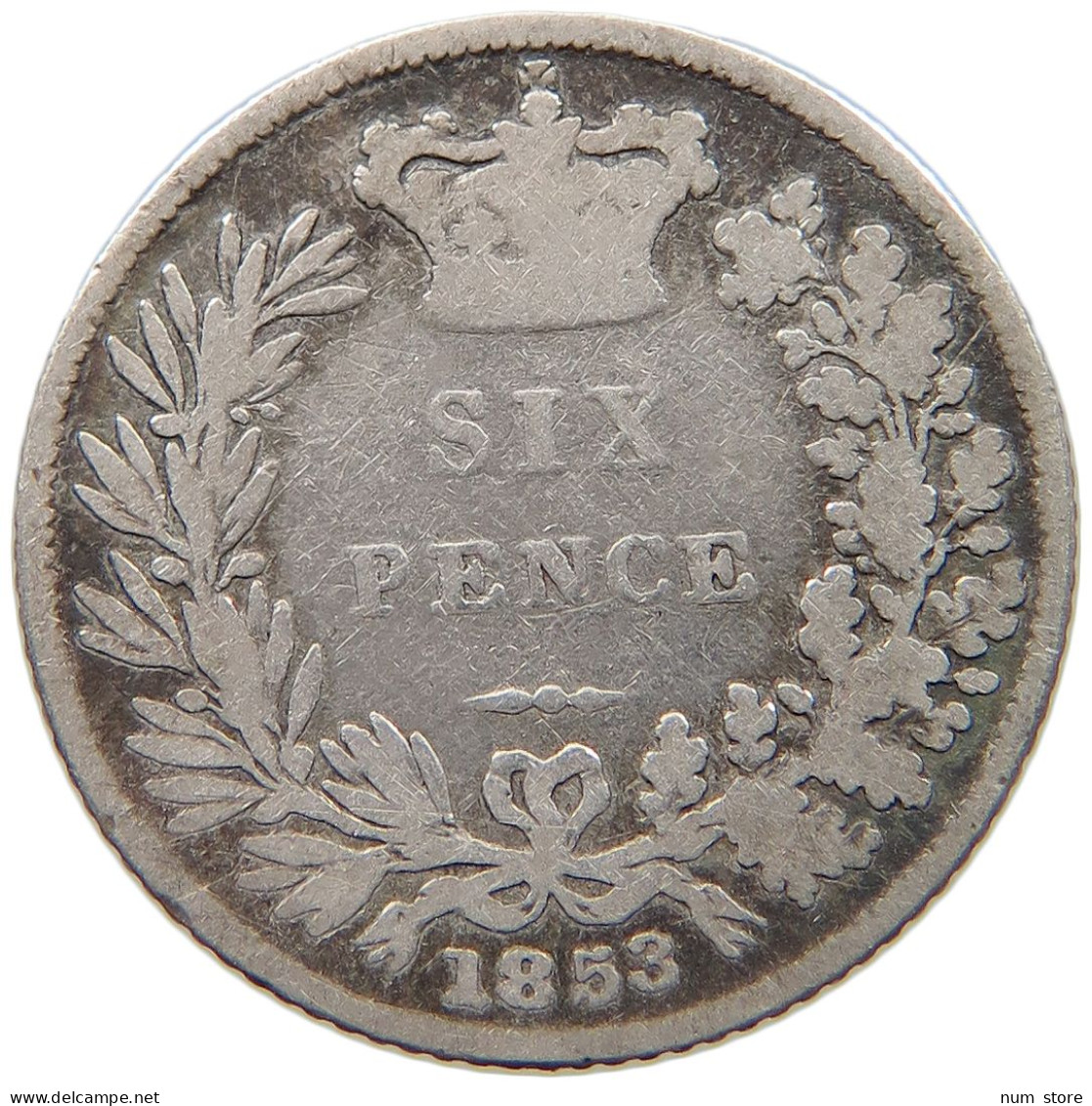 GREAT BRITAIN SIXPENCE 1853 Victoria 1837-1901 #c010 0429 - H. 6 Pence