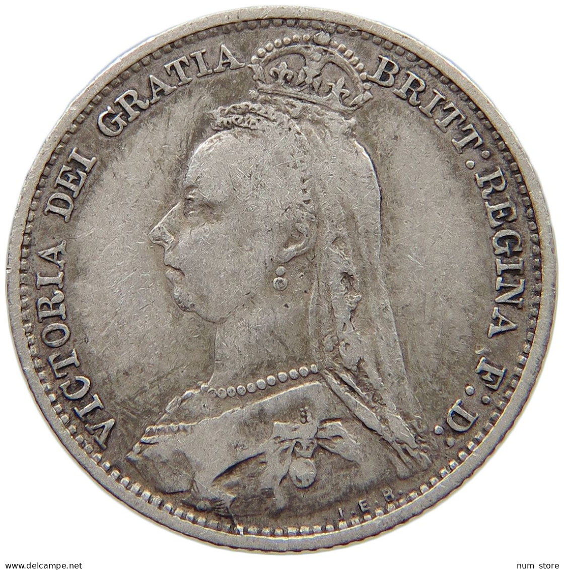 GREAT BRITAIN SIXPENCE 1892 Victoria 1837-1901 #t075 0399 - H. 6 Pence