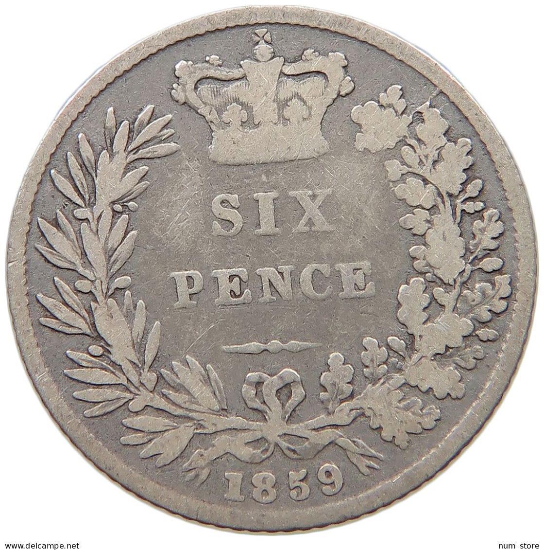 GREAT BRITAIN SIXPENCE 1859 Victoria 1837-1901 #a033 0621 - H. 6 Pence