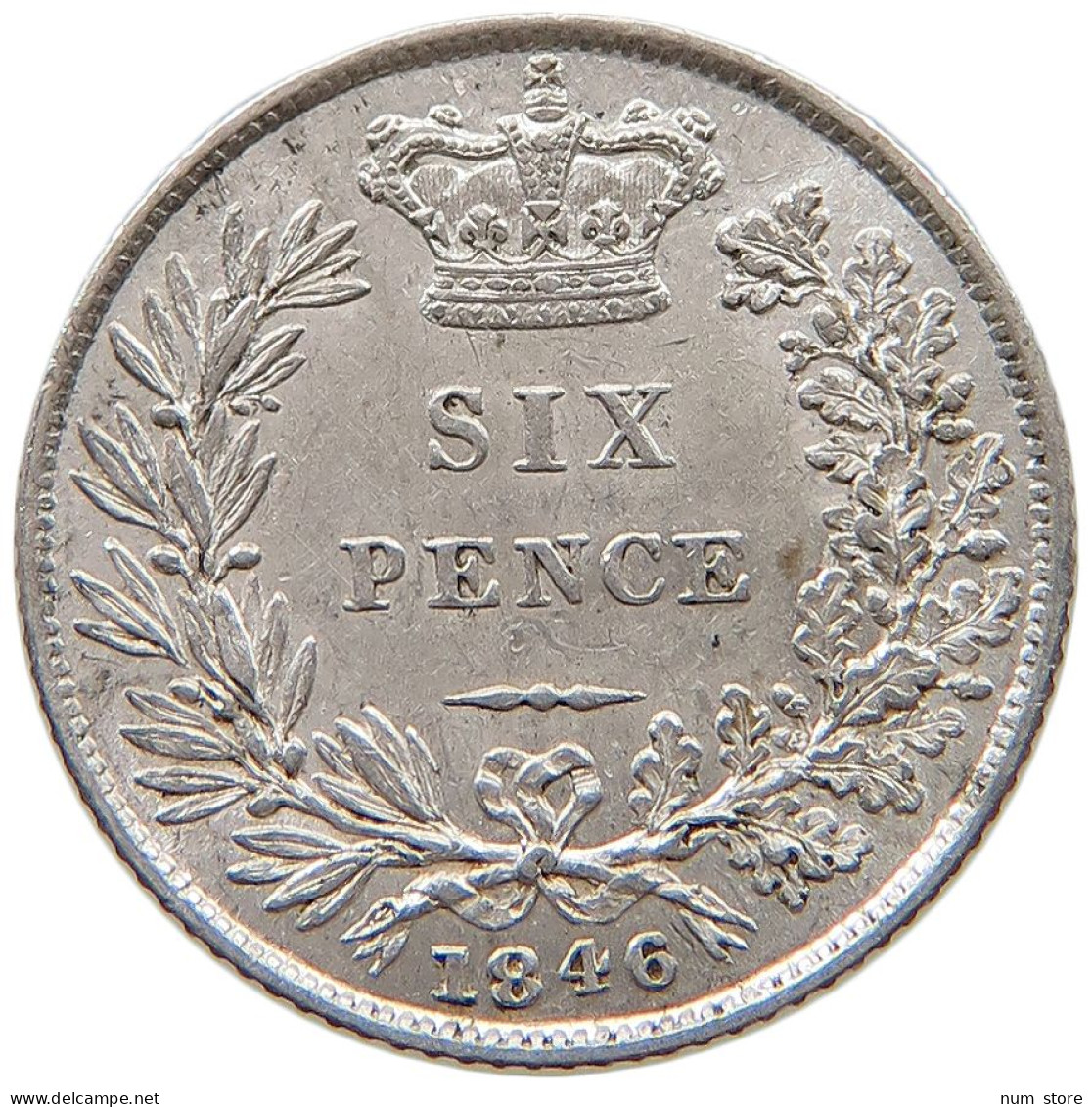 GREAT BRITAIN SIXPENCE 1846 Victoria 1837-1901 #t118 1165 - H. 6 Pence