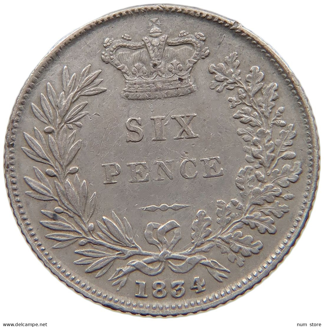 GREAT BRITAIN SIXPENCE 1834 WILLIAM IV. (1830-1837) #t158 0399 - H. 6 Pence