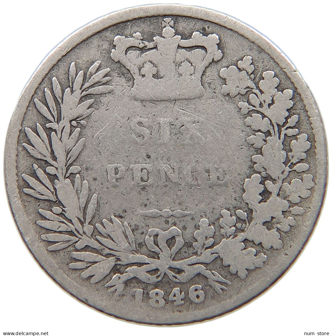 GREAT BRITAIN SIXPENCE 1846 Victoria 1837-1901 #a032 0977 - H. 6 Pence