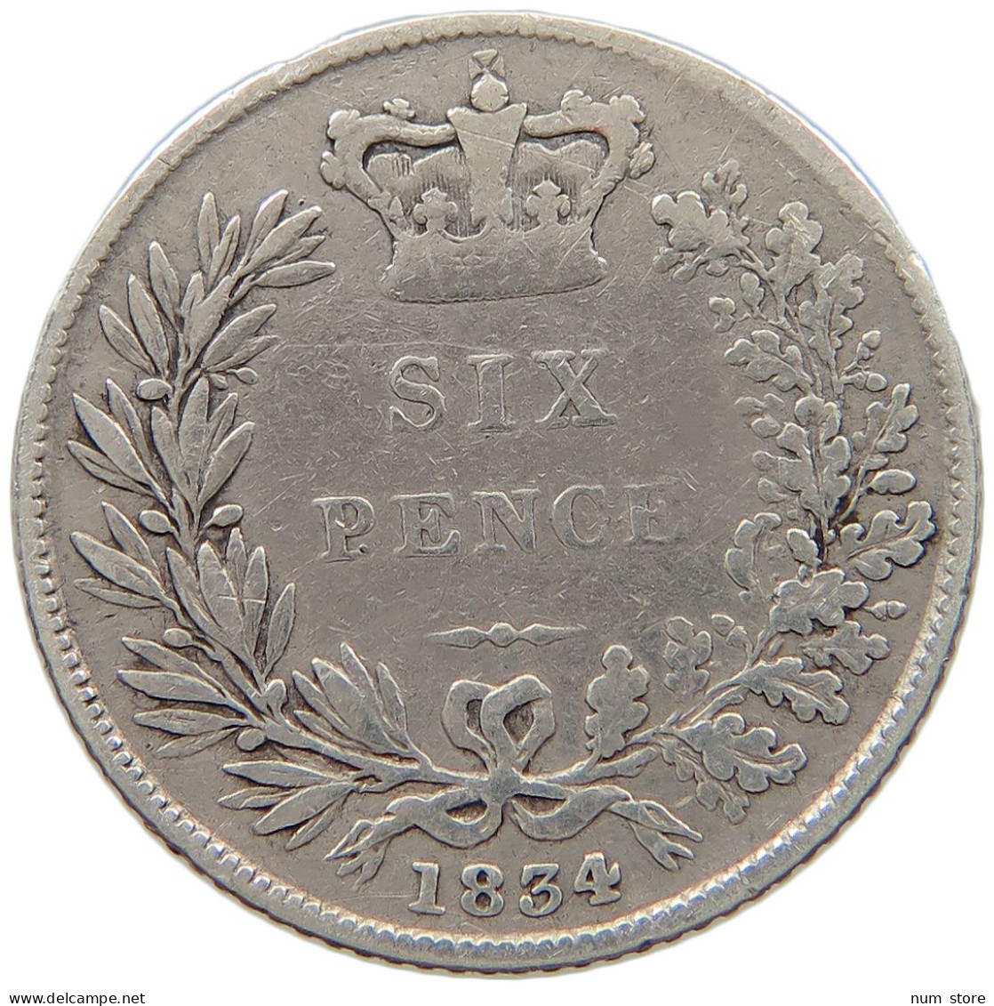 GREAT BRITAIN SIXPENCE 1834 WILLIAM IV. (1830-1837) #t158 0397 - H. 6 Pence