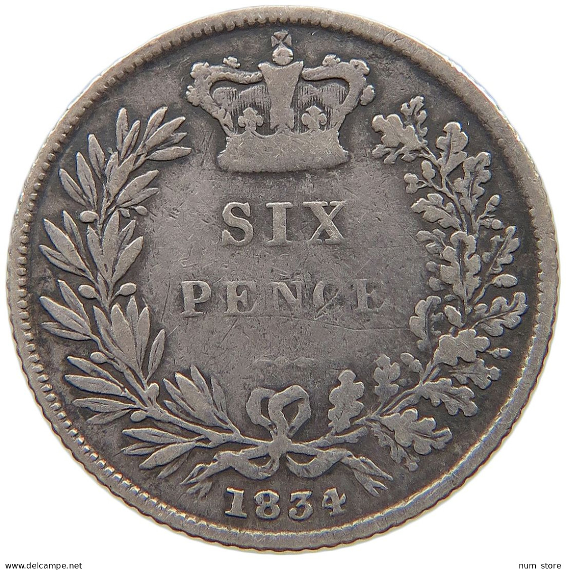 GREAT BRITAIN SIXPENCE 1834 WILLIAM IV. (1830-1837) #t112 0239 - H. 6 Pence