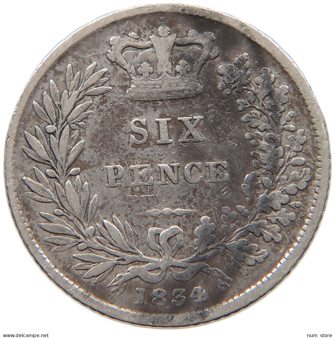 GREAT BRITAIN SIXPENCE 1834 WILLIAM IV. (1830-1837) #c010 0427 - H. 6 Pence