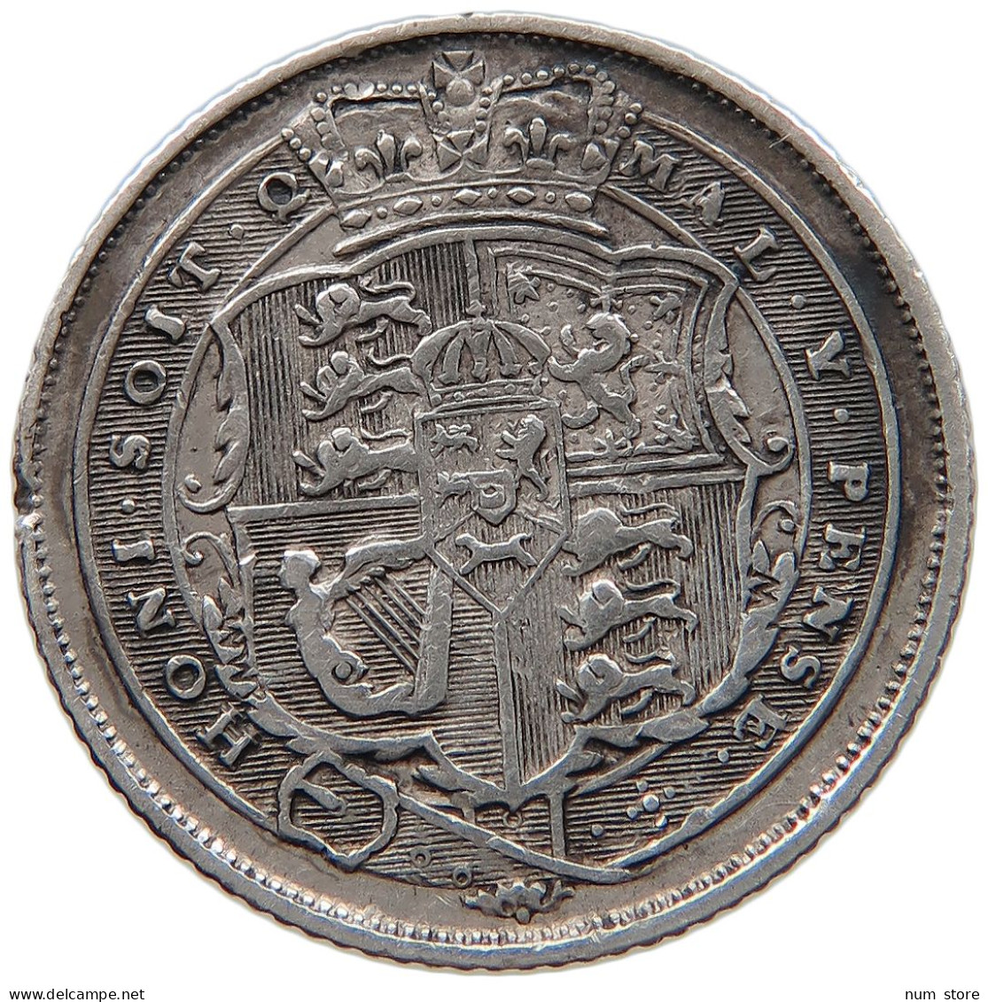 GREAT BRITAIN SIXPENCE 1819 GEORGE III. 1760-1820 #t143 0601 - H. 6 Pence