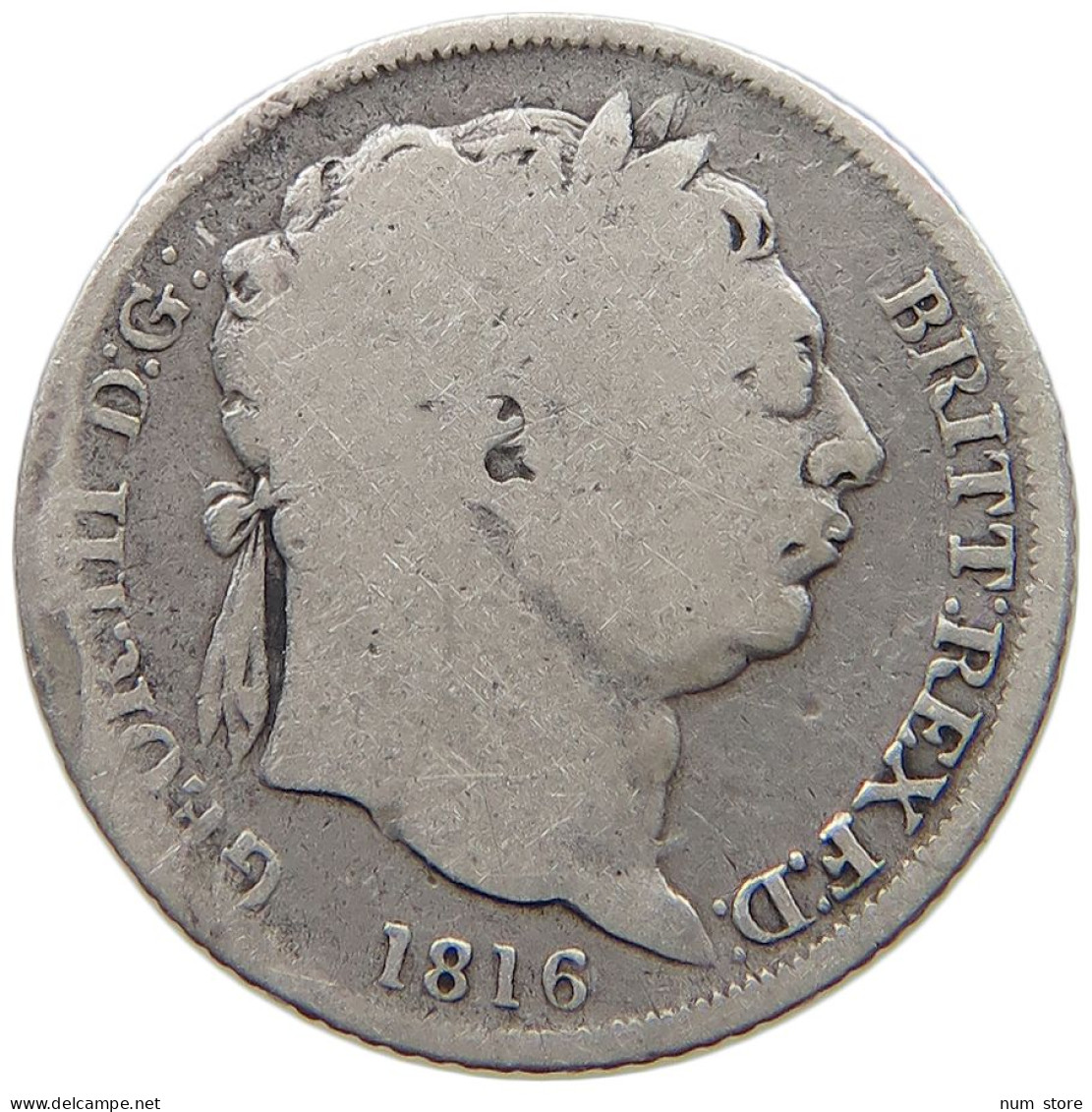 GREAT BRITAIN SIXPENCE 1816 GEORGE III. 1760-1820 #a091 0213 - G. 6 Pence