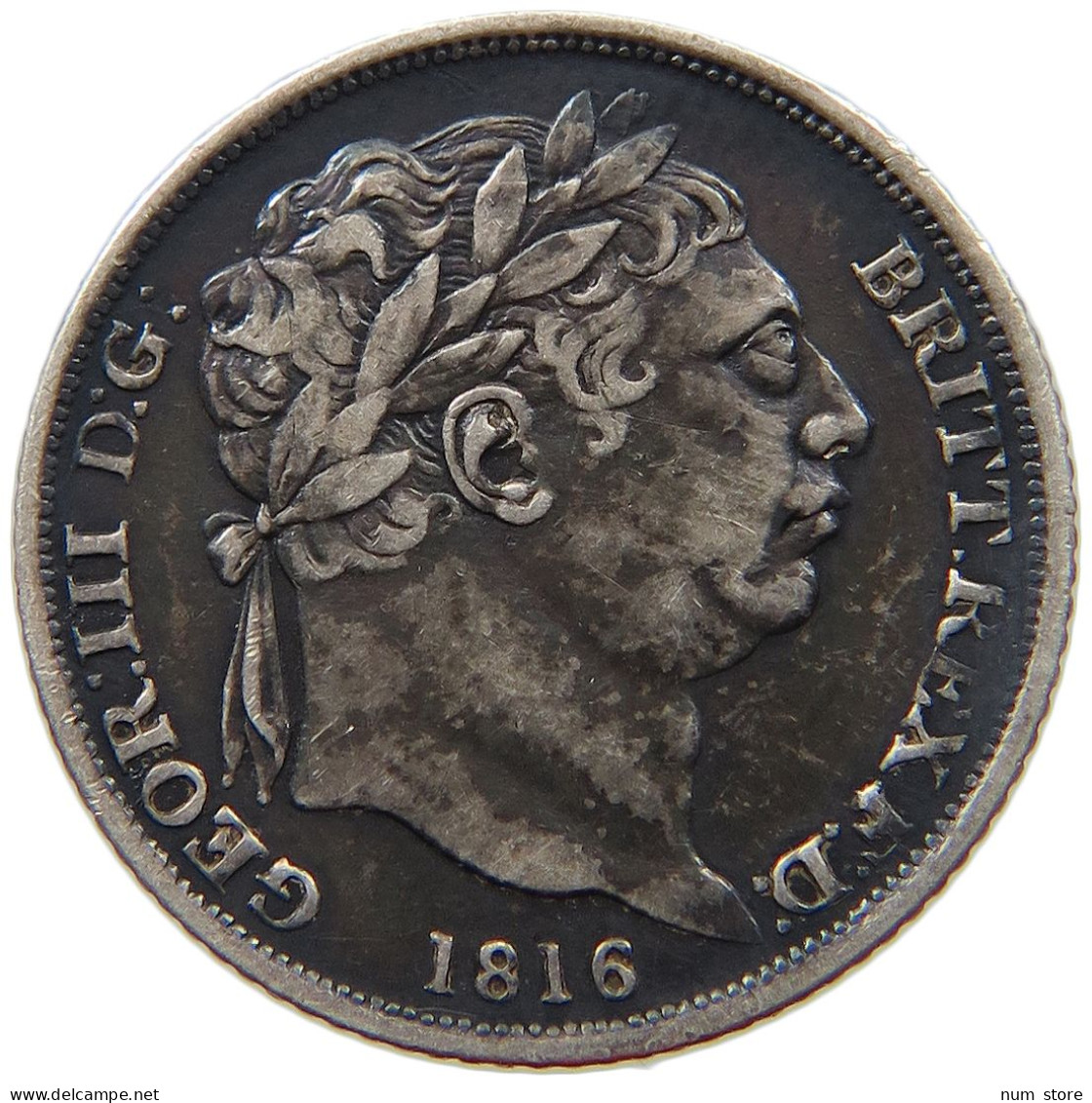 GREAT BRITAIN SIXPENCE 1816 GEORGE III. 1760-1820 #t078 0177 - G. 6 Pence