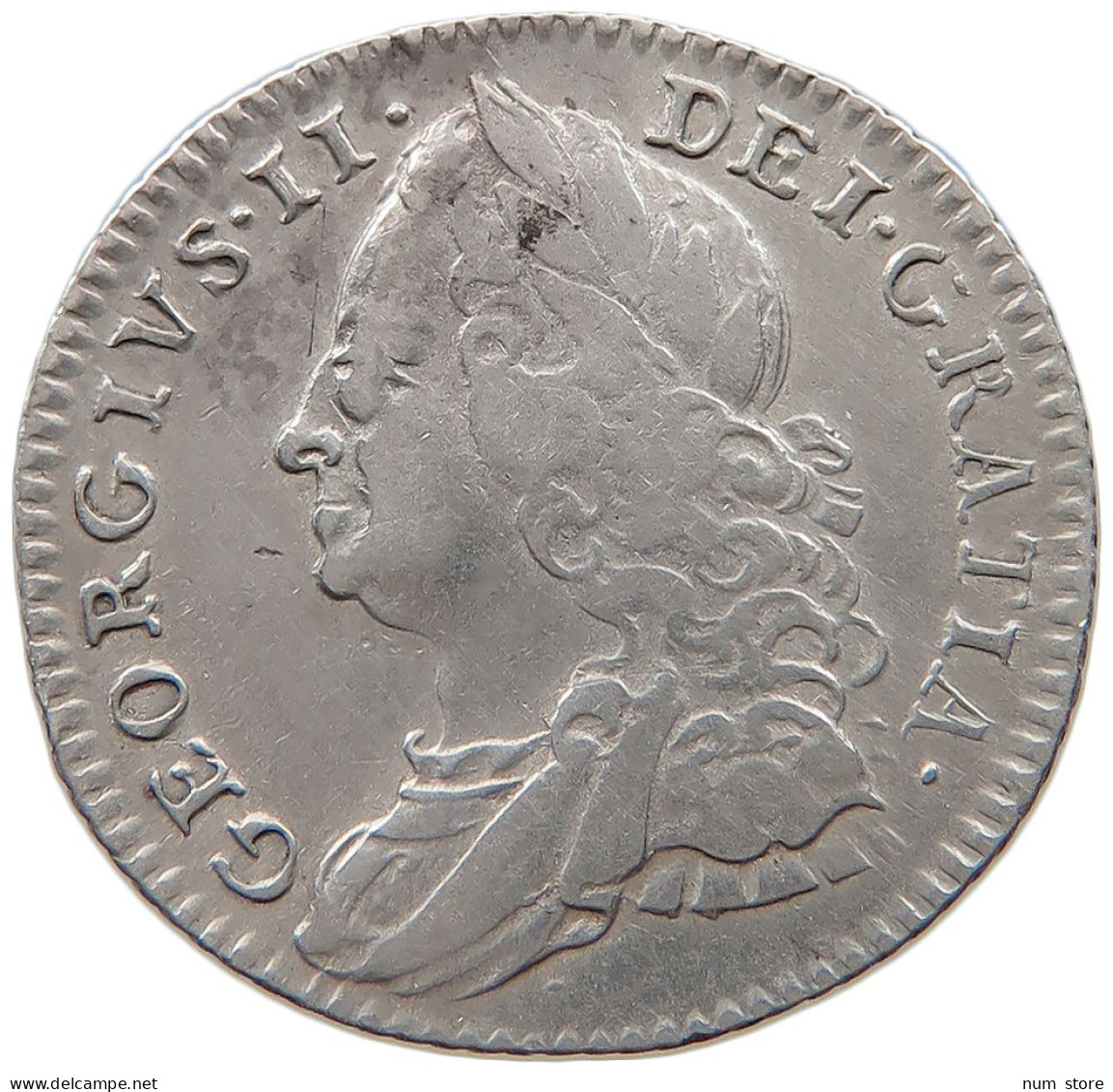 GREAT BRITAIN SIXPENCE 1758 George II. 1727-1760. #t143 0585 - G. 6 Pence