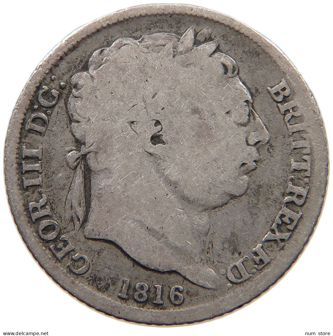 GREAT BRITAIN SIXPENCE 1816 GEORGE III. 1760-1820 #c010 0433 - G. 6 Pence