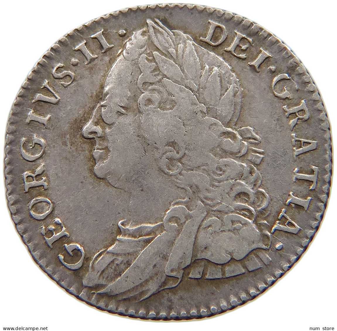 GREAT BRITAIN SIXPENCE 1758 George II. 1727-1760. #t109 1057 - G. 6 Pence