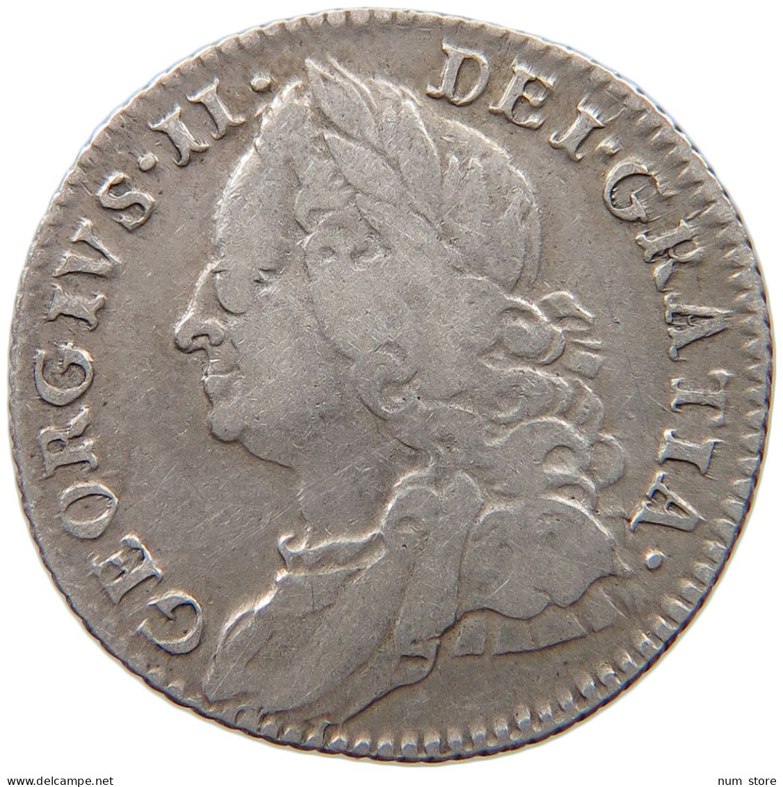 GREAT BRITAIN SIXPENCE 1757 George II. 1727-1760. #t082 0127 - G. 6 Pence