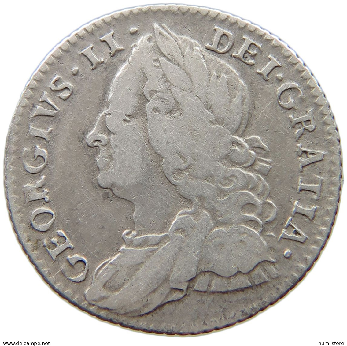 GREAT BRITAIN SIXPENCE 1757 George II. 1727-1760. #t148 0549 - G. 6 Pence