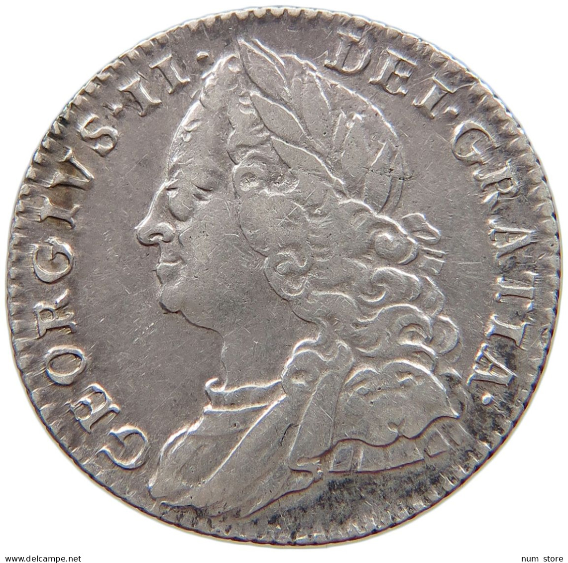 GREAT BRITAIN SIXPENCE 1758 George II. 1727-1760. #t078 0251 - G. 6 Pence